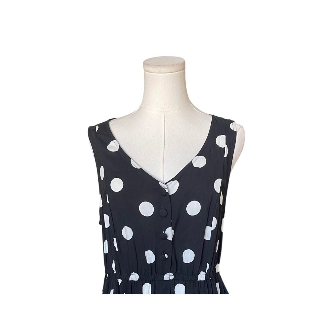 Torrid Black Challis Polka Dot Midi Dress Size L NWT Rockabilly Retro Chic - Picture 3 of 12